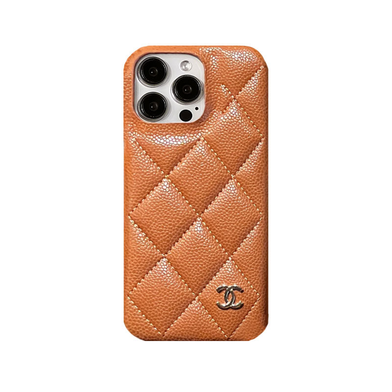 Classic Leather CC Phone Case For iPhone Brown-635120591857