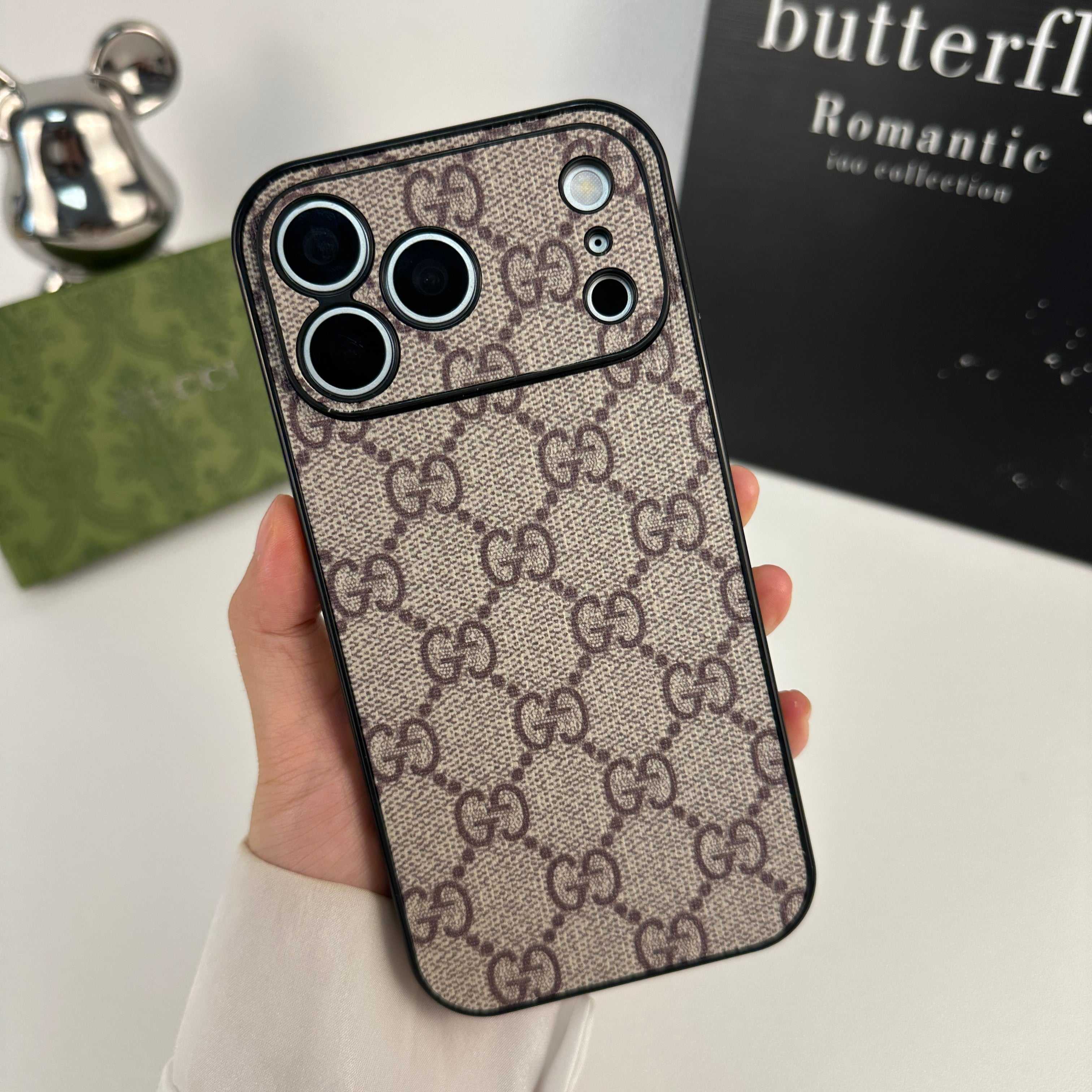Classic Leather GG iPhone Case For iPhone 17 Series Brown-RCGG139