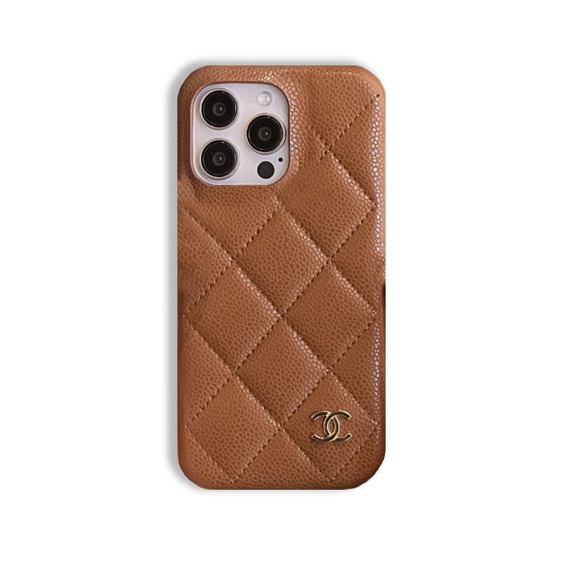 Classic Leather CC Phone Case For iPhone Brown-635120591857