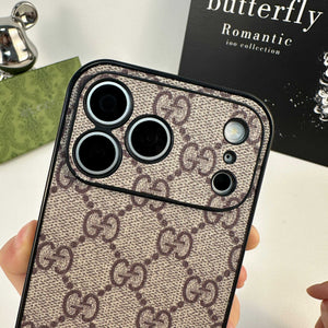 Classic Leather GG iPhone Case For iPhone 17 Series Brown-RCGG139