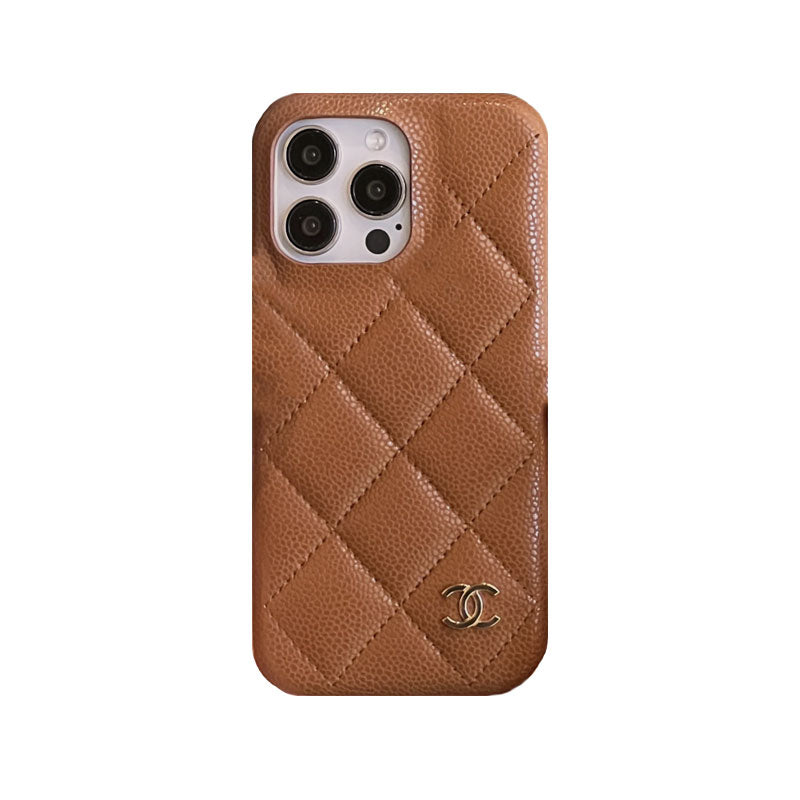 Classic Leather CC Phone Case For iPhone Brown-635120591857