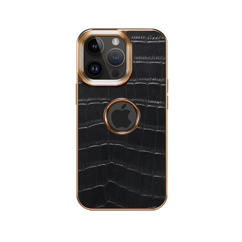 Leather Crocodile Print Phone Case For iPhone Purple- 644008992082