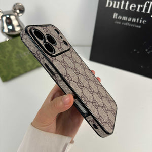 Classic Leather GG iPhone Case For iPhone 17 Series Brown-RCGG139