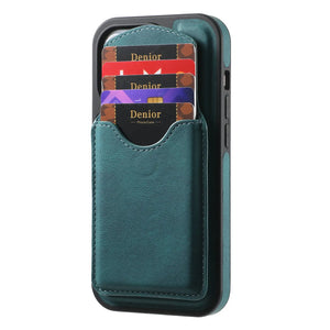 Blue PADUCASE MagSafe Wallet iPhone case with full protection and card storage, featuring a sleek, durable design.