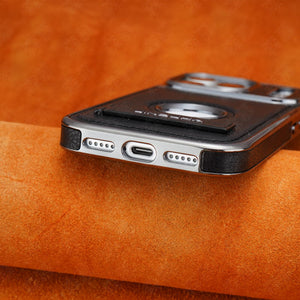 Learther iPhone Case With Stand For iPhone 17 Series Black | PE260081 PADUCASE