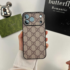 Classic Leather GG iPhone Case For iPhone 17 Series Brown-RCGG139