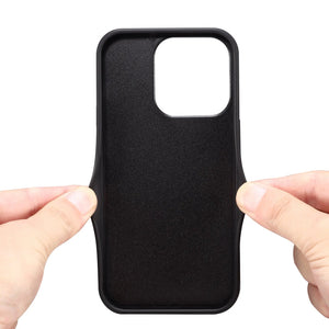 Brown PADUCASE iPhone wallet case with built-in card holder and protective cover, designed for iPhone models.