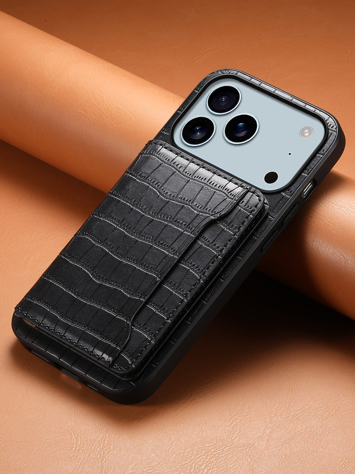 Leather iPhone Wallet Case – iPhone12–17 Compatible (Black) | PE260065