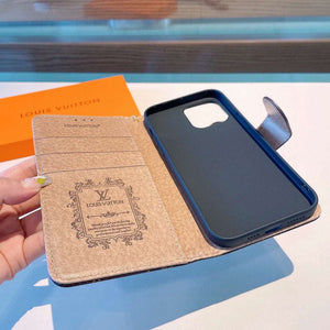 Classic Folio Monogram iPhone Case With Wallet And Strap Big Printing-RCLV169