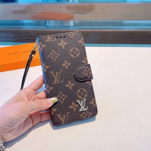 Classic Folio Monogram iPhone Case With Wallet And Strap Big Printing-RCLV169