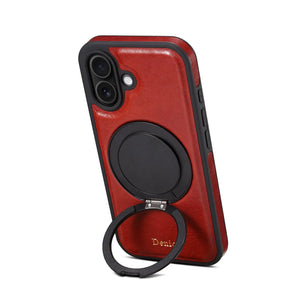 Red PADUCASE MagSafe iPhone case with finger holder for iPhone 12-17, showing the back design and magnetic edge.