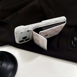 Luxury GG iPhone Case With Card Holder For iPhone 17 Series-RCGG181