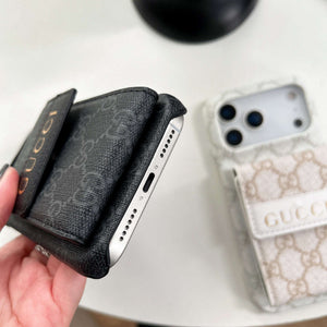 Luxury GG iPhone Case With Card Holder For iPhone 17 Series-RCGG181