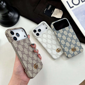 Classic Leather GG iPhone Case For iPhone 17 Series Brown-RCGG151