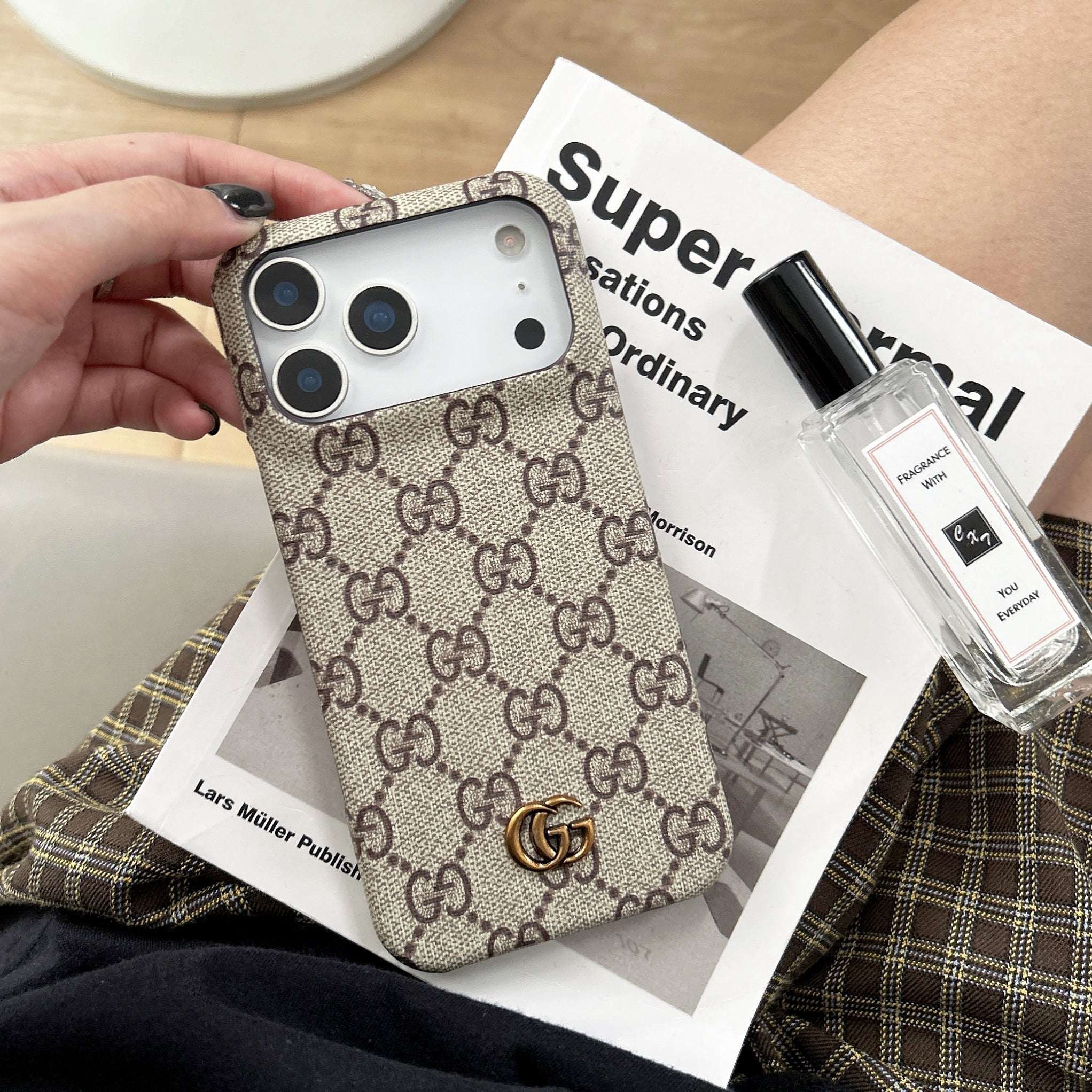 Classic Leather GG iPhone Case For iPhone 17 Series Brown-RCGG151