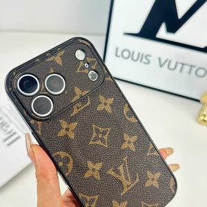 Monogram Refined Leather Magnetic iPhone Case(Compatible With Magsafe)For iPhone 17 Series-RCLV064 - Runycase