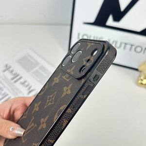 Monogram Refined Leather Magnetic iPhone Case(Compatible With Magsafe)For iPhone 17 Series-RCLV064 - Runycase
