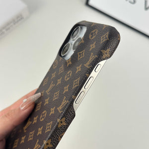 Monogram Leather Magnetic iPhone Case(Compatible With Magsafe)Small Printing -RCLV037 - Runycase