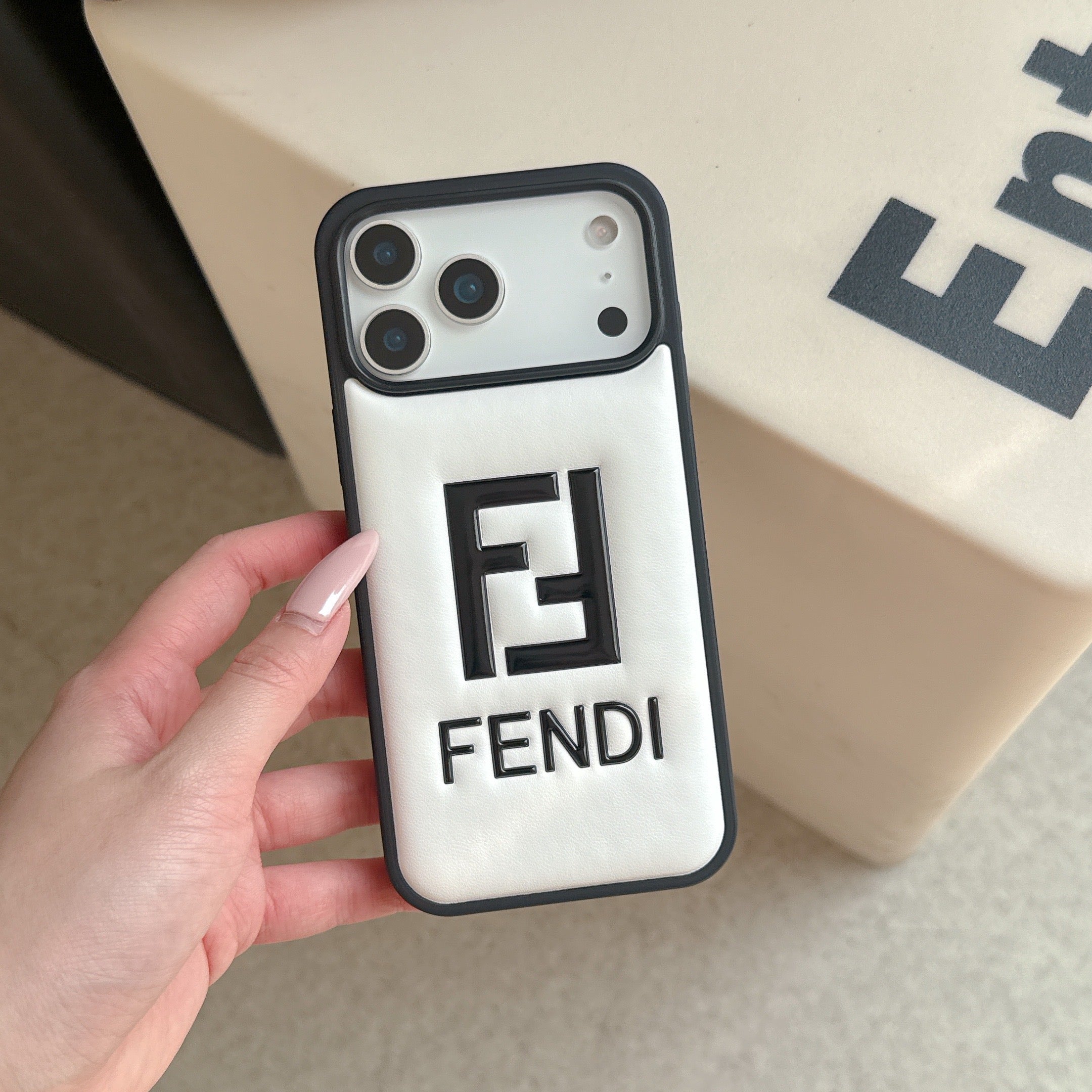 Leather FD Phone Case For iPhone white | PE2600109