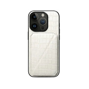 Brown PADUCASE Wallet iPhone case with card holder, featuring a sleek design and integrated card storage for convenience.