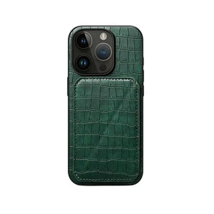Brown PADUCASE Wallet iPhone case with integrated card holder, featuring a slim, protective design with card slots.