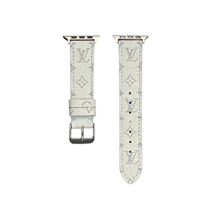 Premium Leather Monogram Apple Watch Band Small Printing-RCLV113 - Runycase