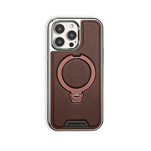 Magsafe iPhone Case With Stand Leather Style Coffee | PE260085 PADUCASE