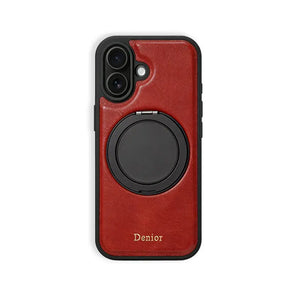 Red PADUCASE MagSafe iPhone case with built-in finger holder for iPhone 12 to 17 series, showing the front and finger grip design.