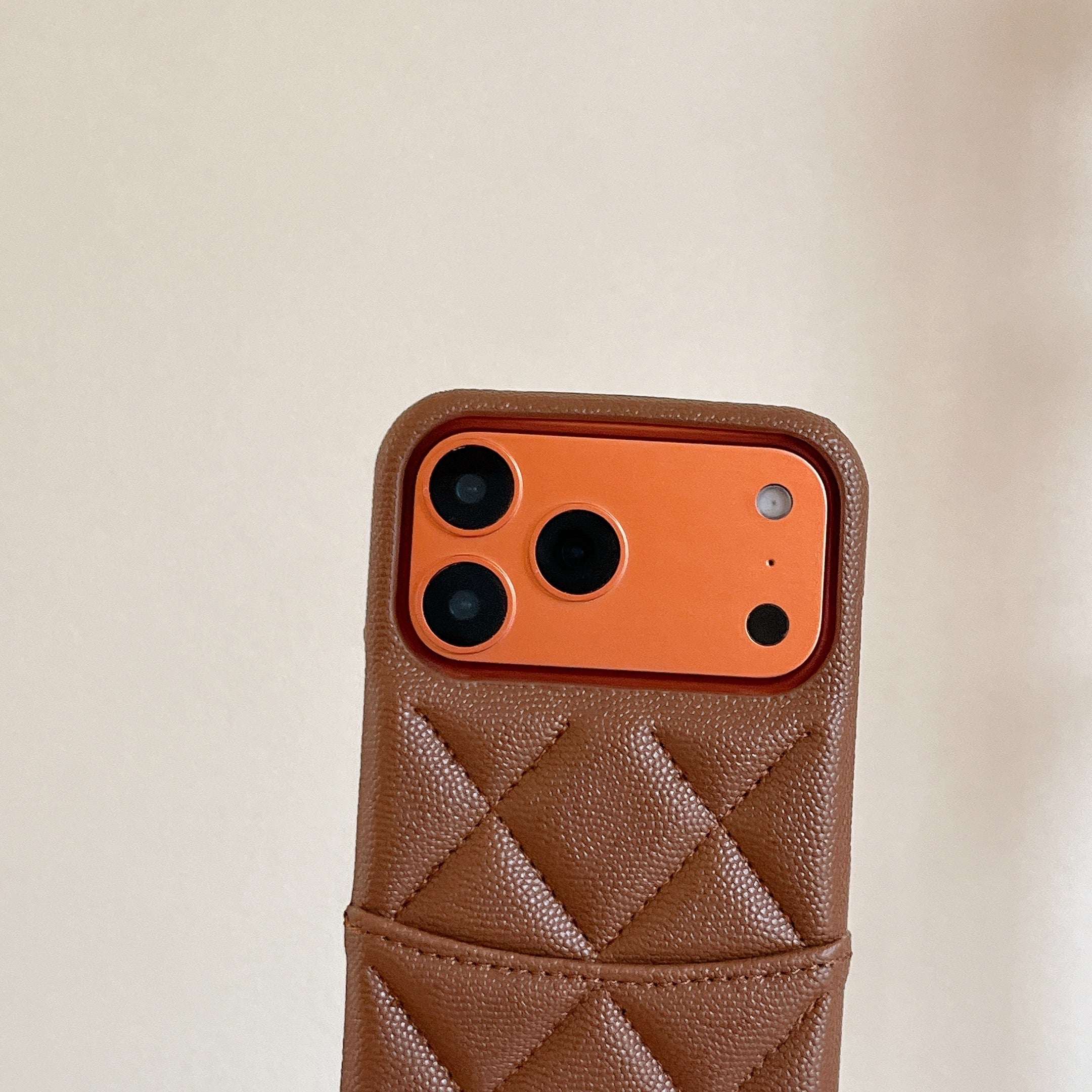 Classic Leather CC iPhone Case With Card Holder Brown For iPhone 17 Series-PECC162