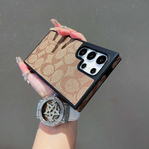 Leather CH Phone Case For Samsung Coffee | PE260099
