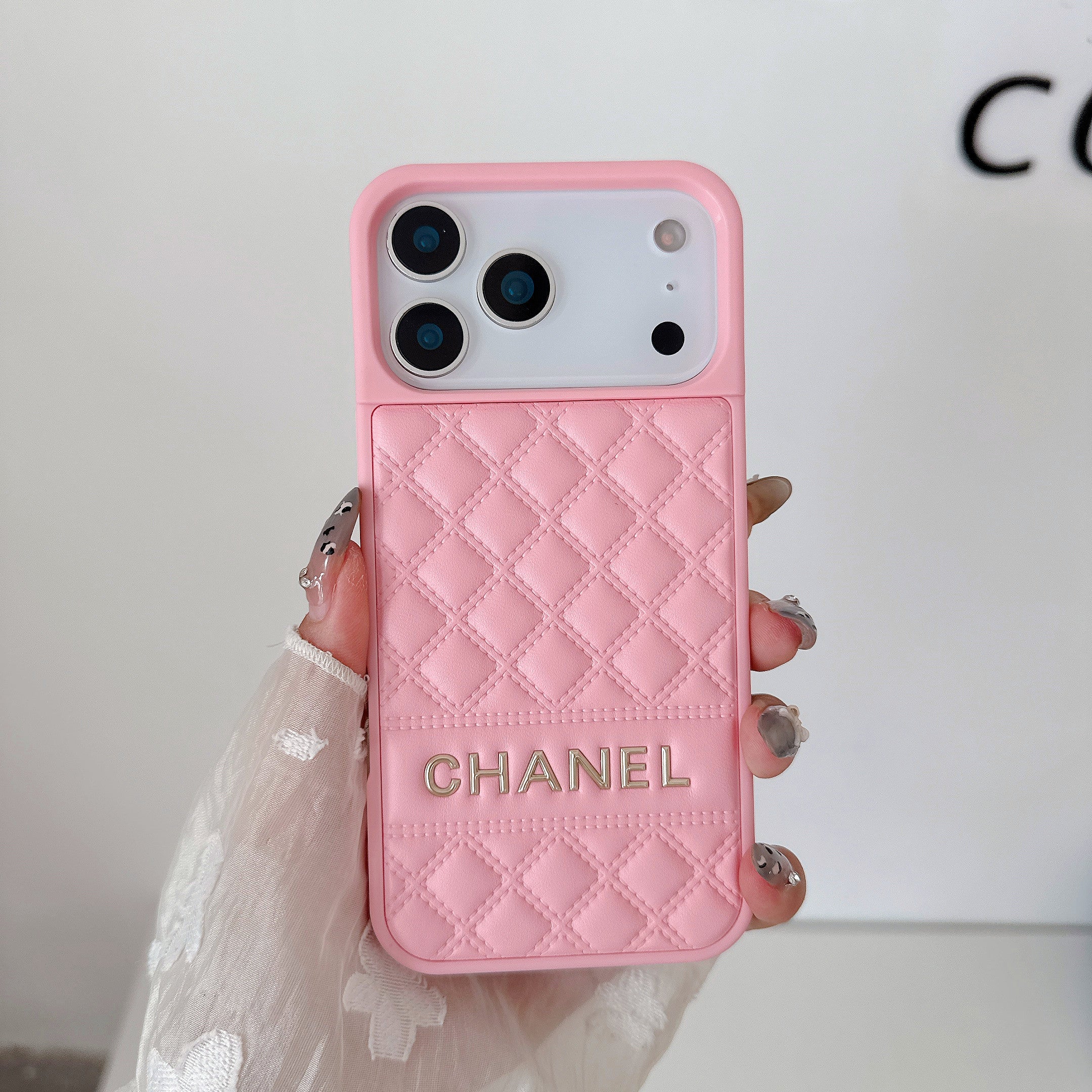 Leather CC Phone Case For iPhone pink | PE2600137
