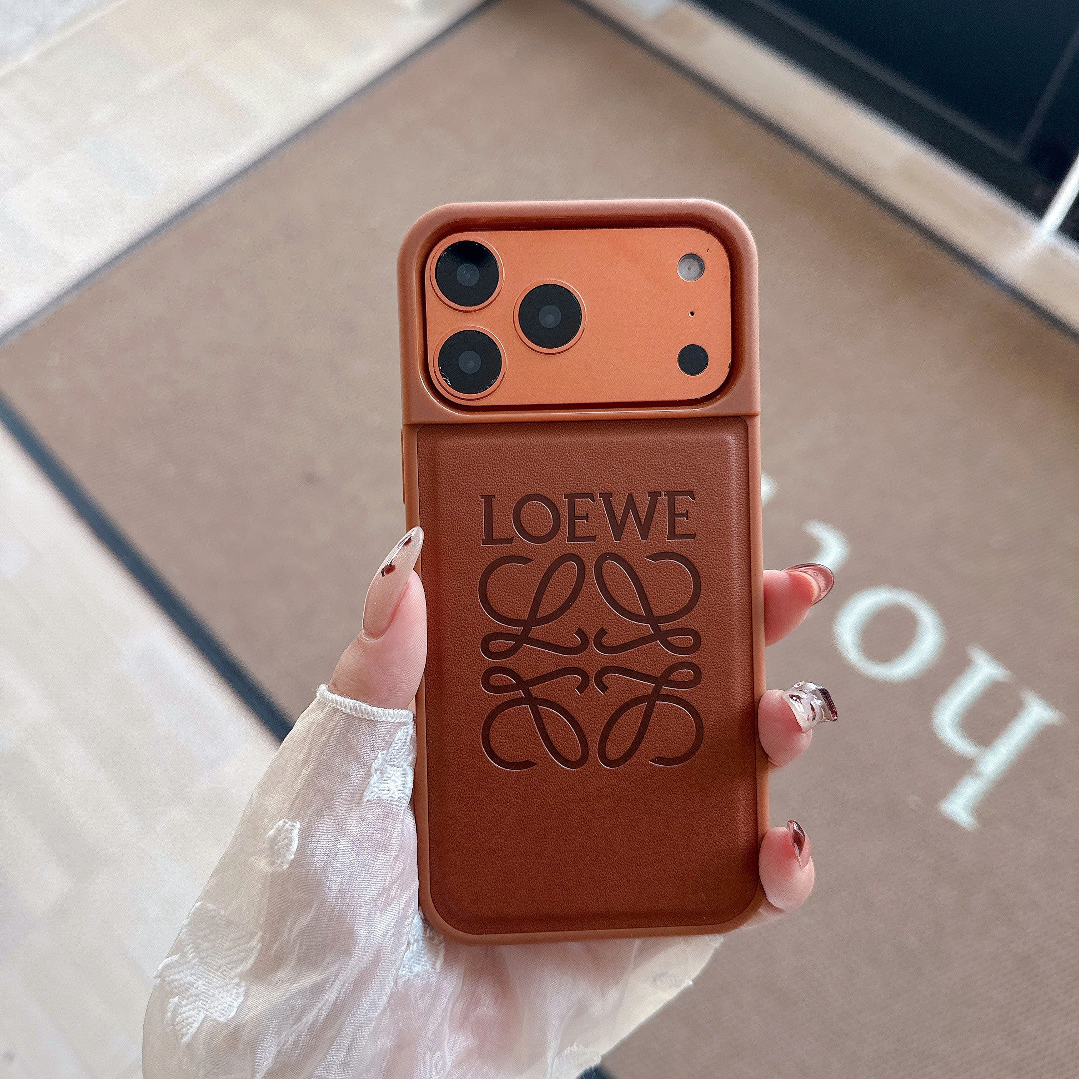 Leather LE Phone Case For iPhone brown| PE2600145