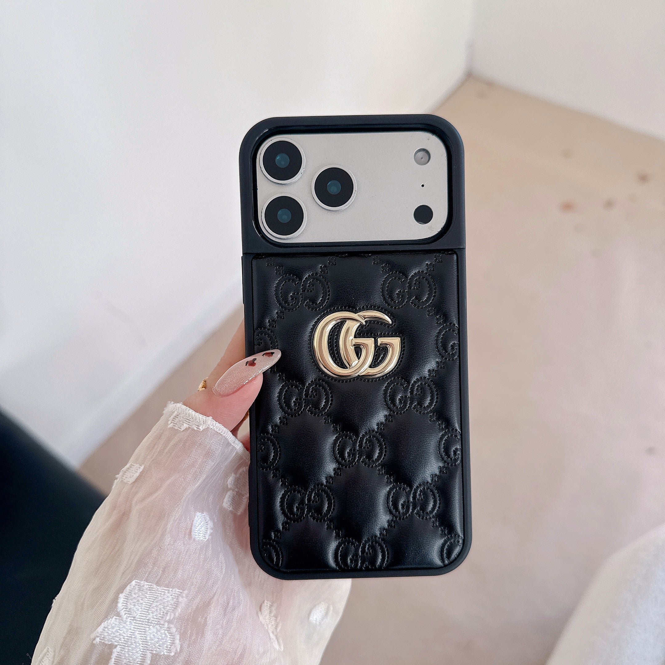 Leather GG Phone Case For iPhone black | PE2600138