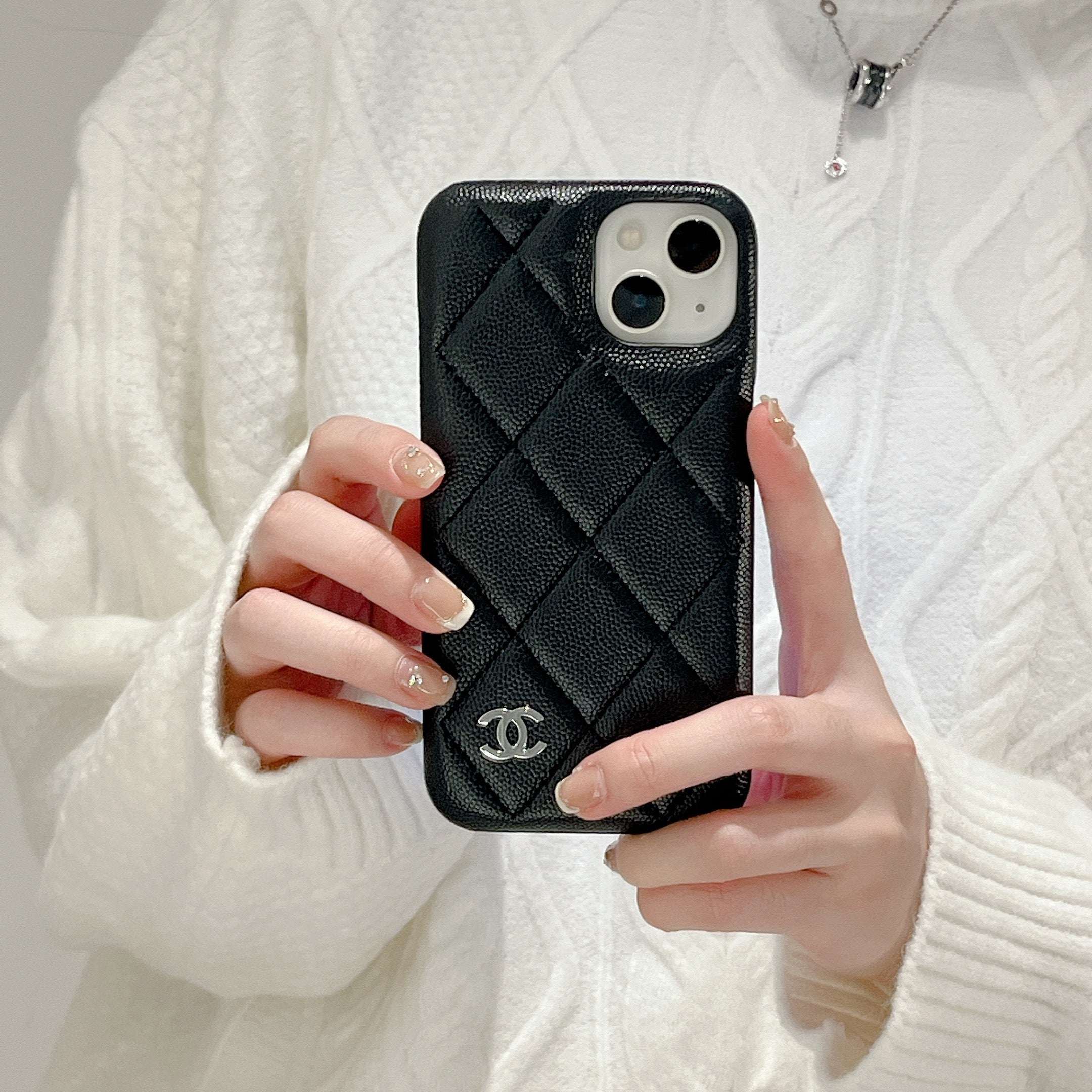 Classic Leather CC iPhone Case Black -RCCC168
