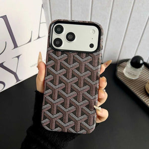Leather GD iPhone Case MagSafe Design (Black) | PE260089 PADUCASE