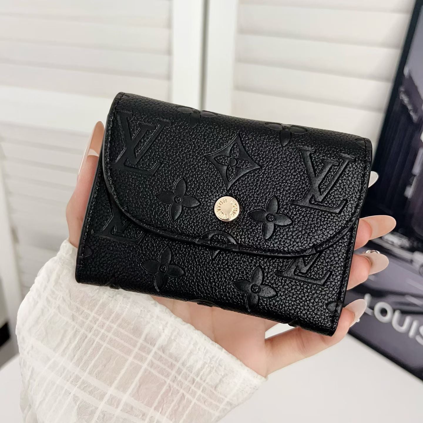 Leather Monogram Multi-functional Mini Card Wallet | PE2600160