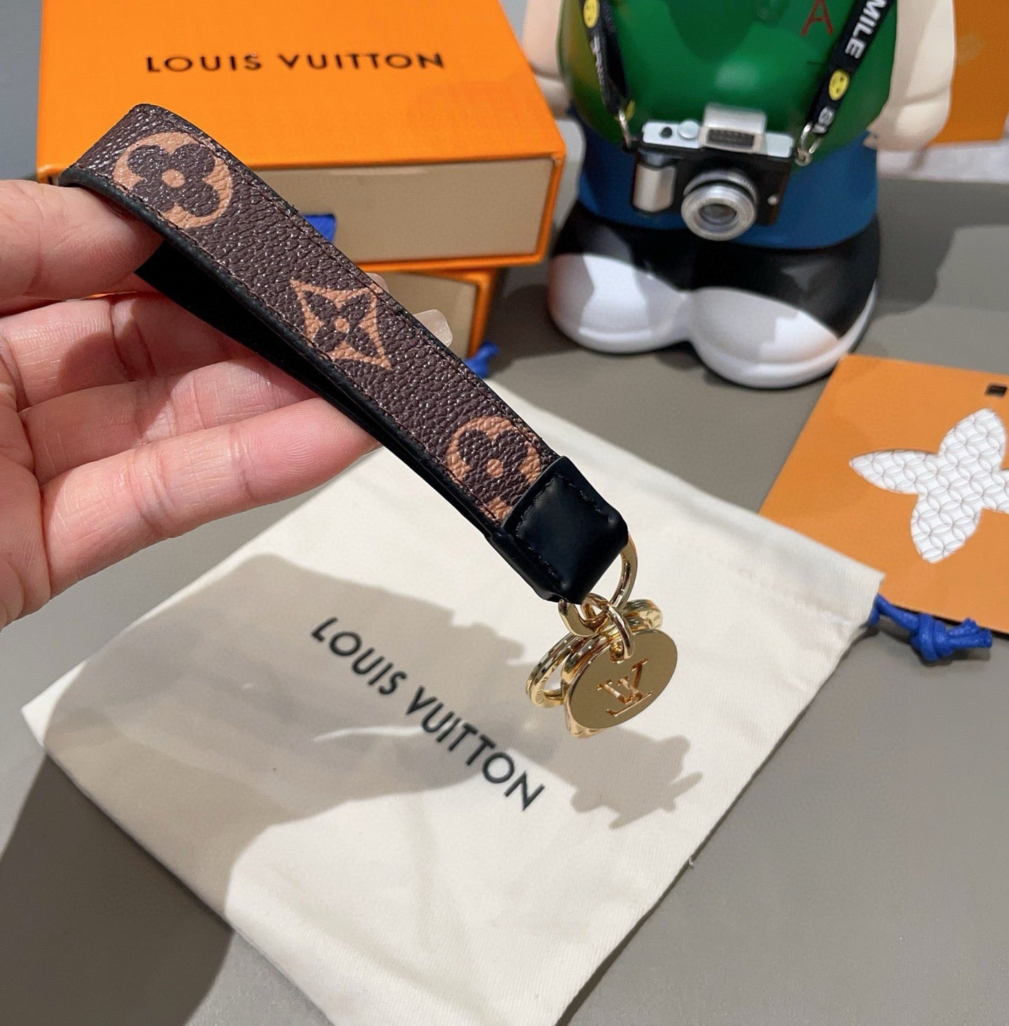 Monogram Wristlet Key Ring With Pendant | PE2600168