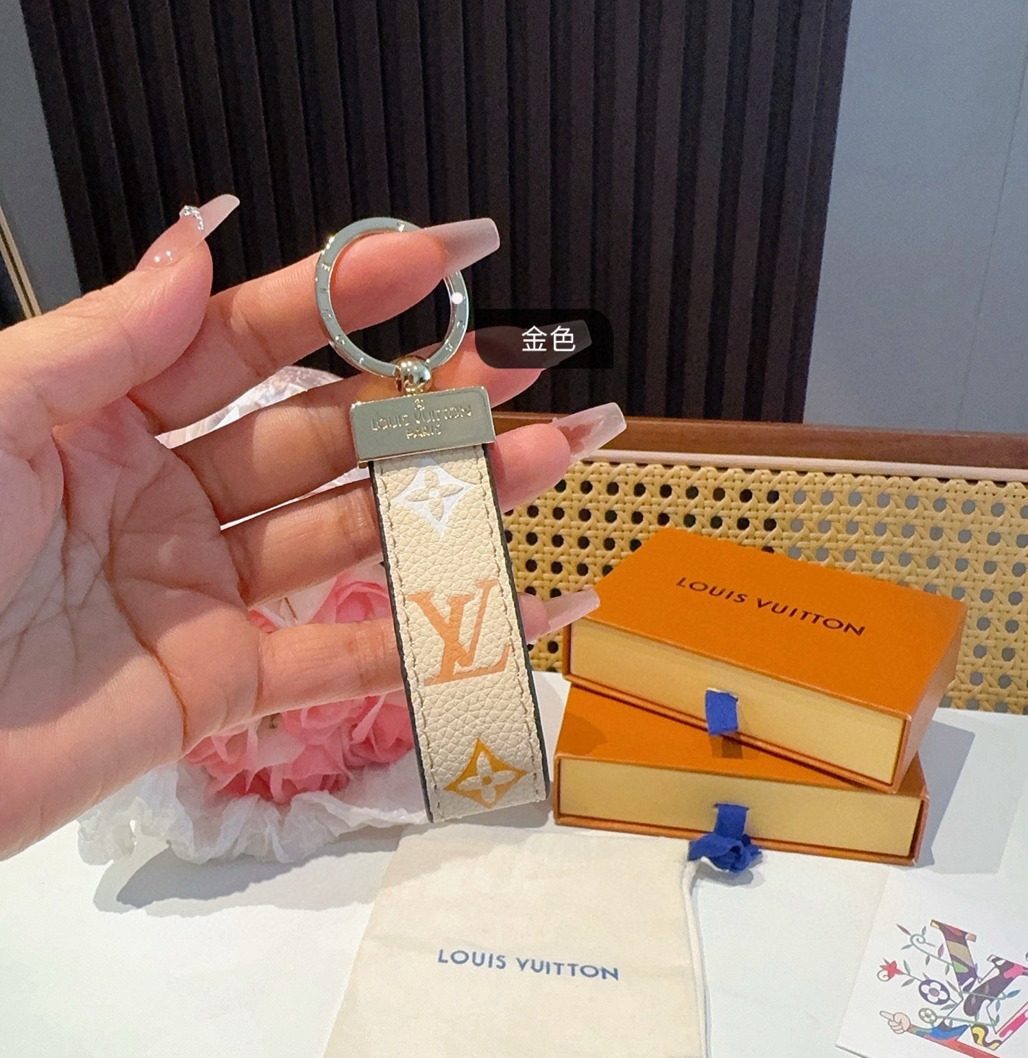 Monogram Colored Leather Key Strap | PE2600169