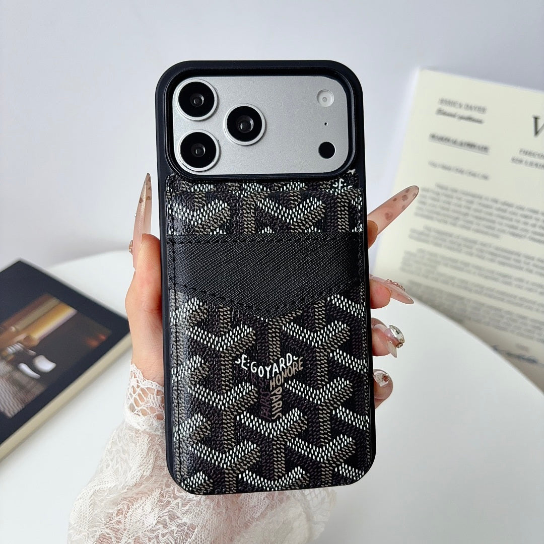 Leather GD Phone Case With Card Holder For iPhone Black| PE2600202