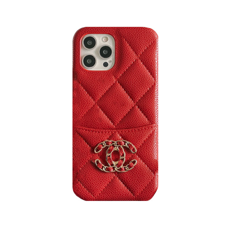 Classic Leather CC Phone Case With Card Holder For iPhone Black-635120591895
