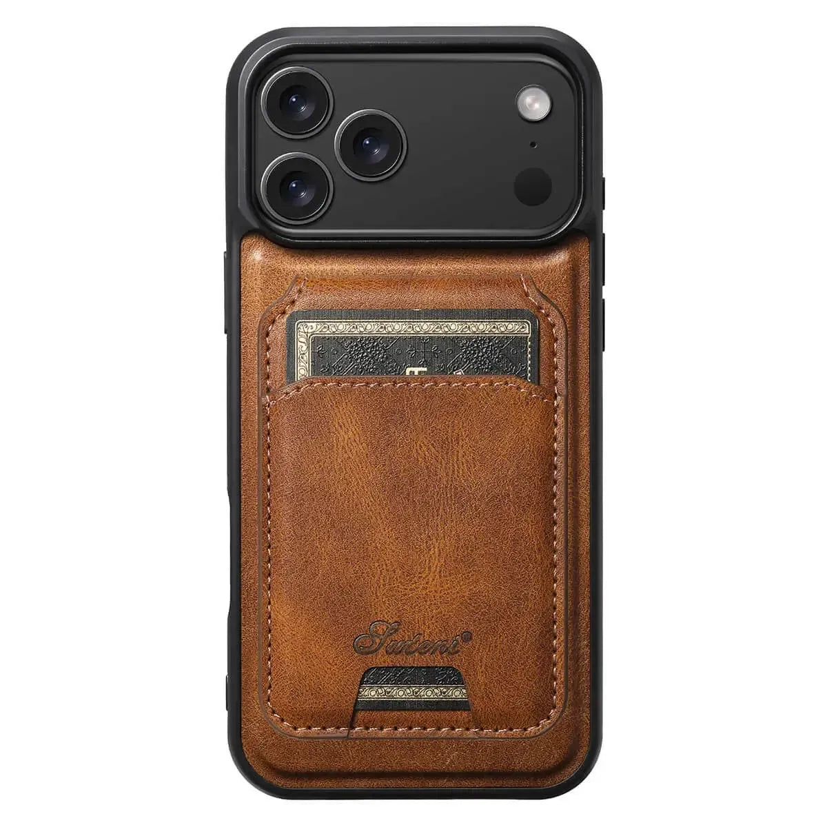 Premium Leather MagSafe Case with Detachable Magnetic Wallet Card Slot - Runycase