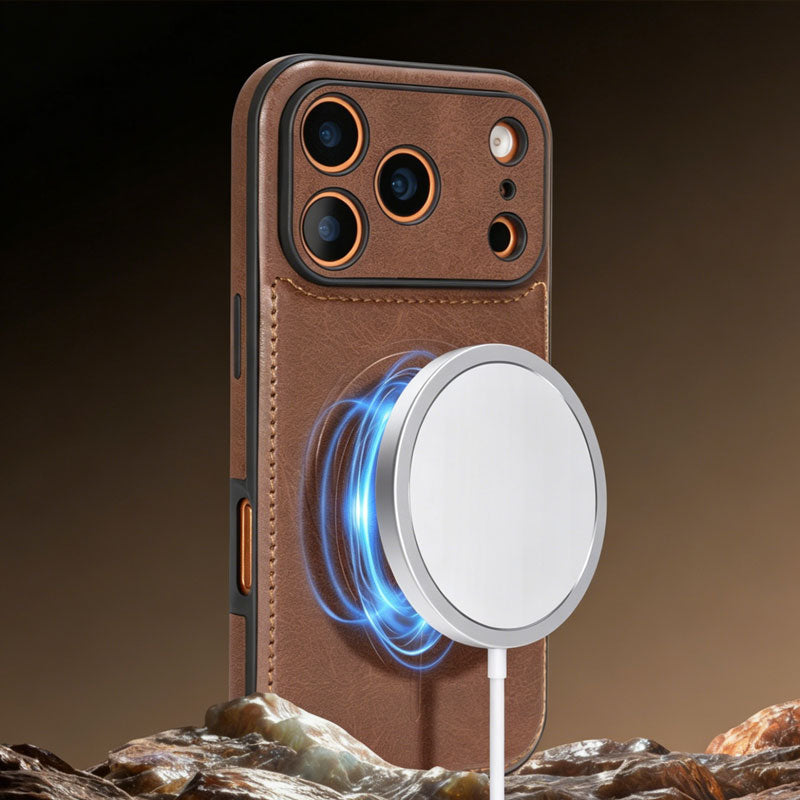 Leather Magsafe iPhone Case For iPhone 17 Series Coffee | PE260082 PADUCASE