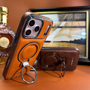 Leather Magsafe iPhone Case With Stand  For iPhone 17 Series Brown | PE260079 PADUCASE