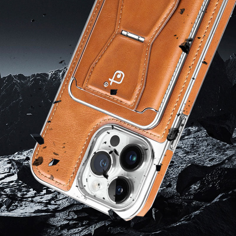 Leather Phone Case With Card Holder For iPhone  | PE260084 PADUCASE