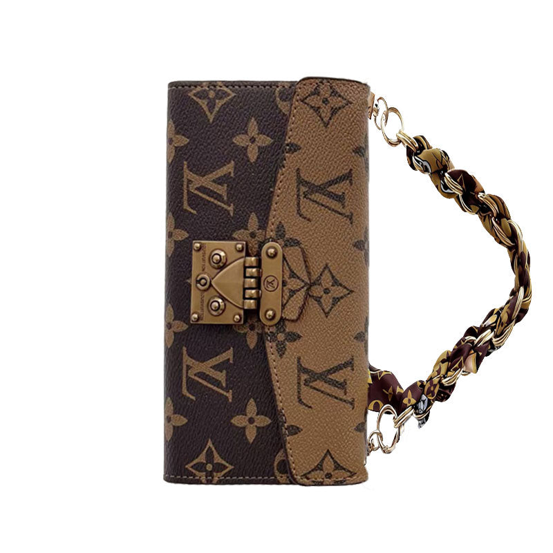 High-quality  Monogram iPhone Case With Card Holder And chain For iPhone 17 Series-RCLV088 - Runycase