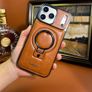 Leather Magsafe iPhone Case With Stand  For iPhone 17 Series Brown | PE260079 PADUCASE