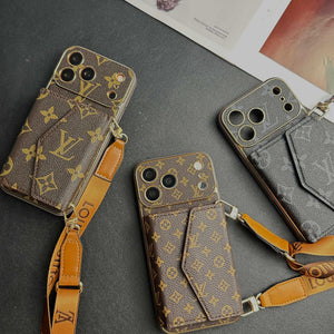 High-quality Monogram iPhone Case With Wallet And Crossbody Strap For iPhone 17 Series-RCLV134