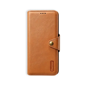 PADUCASE leather wallet iPhone case in khaki with card holder and flip cover for secure phone protection and storage.