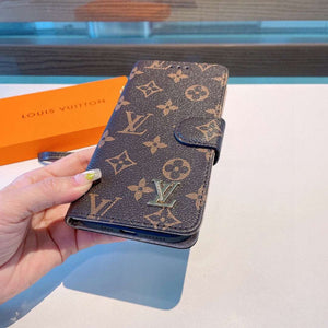 Classic  Folio Monogram iPhone Case With Wallet And Strap Big Printing-RCLV169