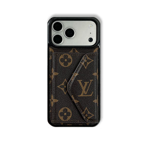 Elegant Leather Monogram iPhone Case With Wallet Big Printing For iPhone 17 Series-RCLV084 - Runycase